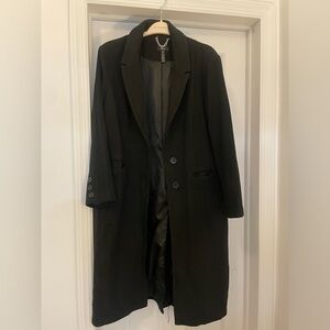Black Aqua maxi coat
